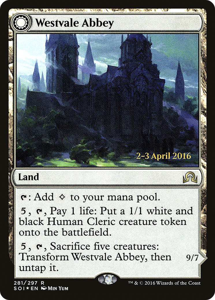 Image of Westvale Abbey (PRE-281S) - Shadows over Innistrad Promos: (Double Faced Transform) Foil