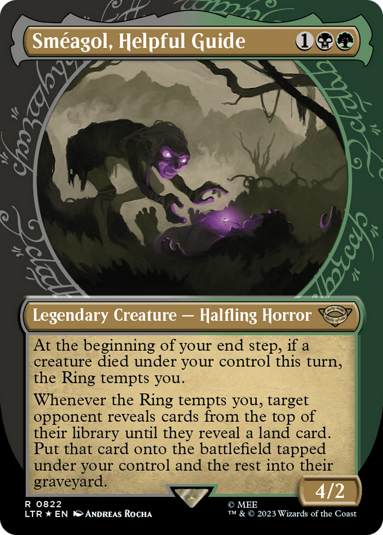 Image of Smeagol, Helpful Guide (Showcase) (Surge Foil) (LTR-822) - The Lord of the Rings: Tales of Middle-earth: (Showcase) (Borderless) Foil