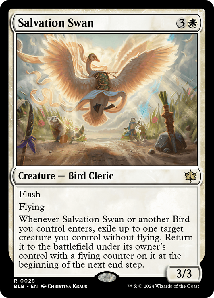 Image of Salvation Swan (BLB-028) - Bloomburrow Foil