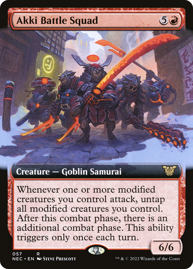 Image of Akki Battle Squad (Extended Art) (NEC-057) - Neon Dynasty Commander: (Extended Art)