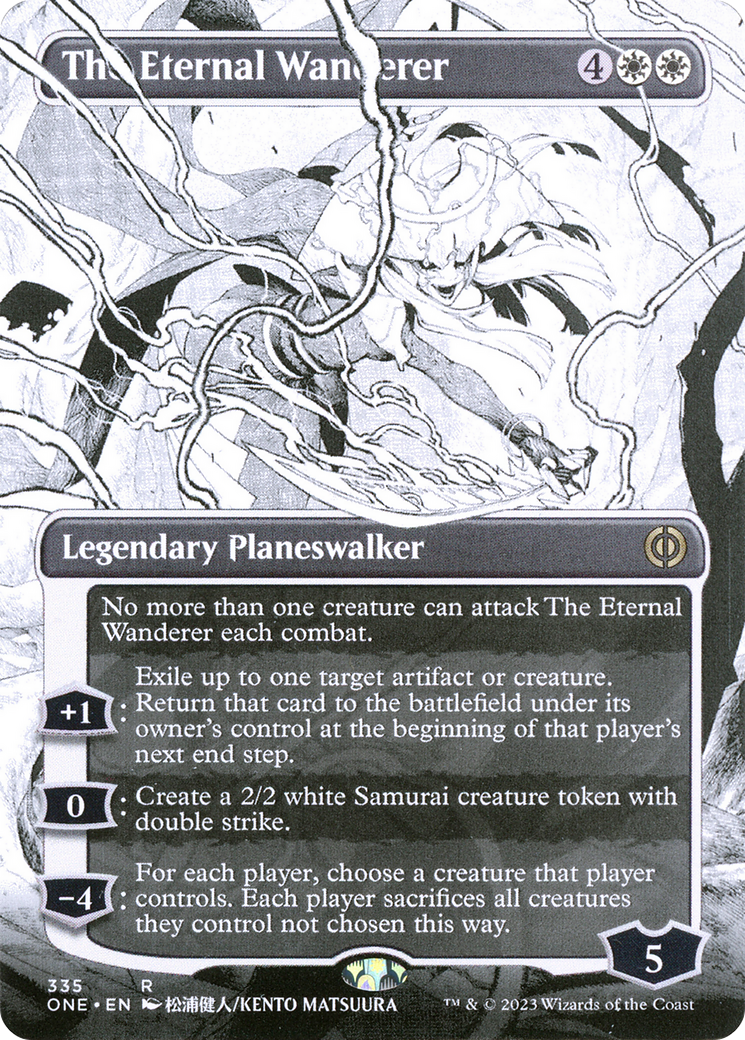 Image of The Eternal Wanderer (Borderless) (ONE-335) - Phyrexia: All Will Be One: (Showcase) (Borderless) Foil
