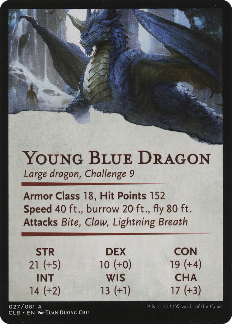 Image of Young Blue Dragon // Young Blue Dragon (ACLB-027) - Battle for Baldur's Gate Art Series (Borderless) Foil