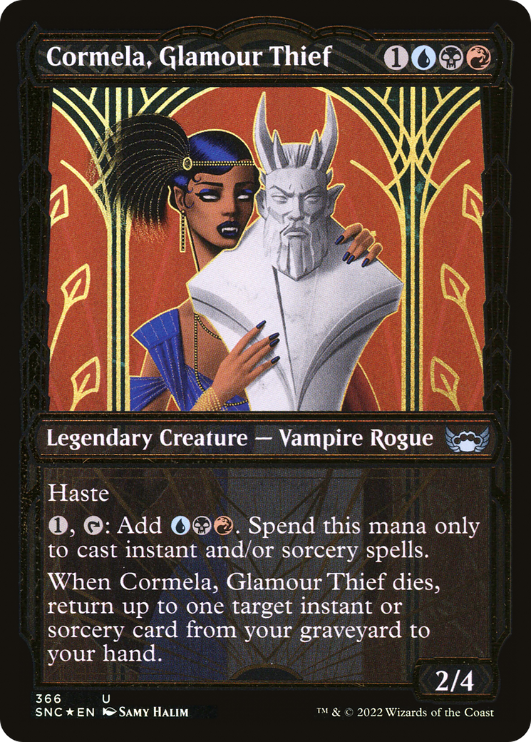 Image of Cormela, Glamour Thief (Gilded Foil) (SNC-366) - Streets of New Capenna: (Showcase) Foil