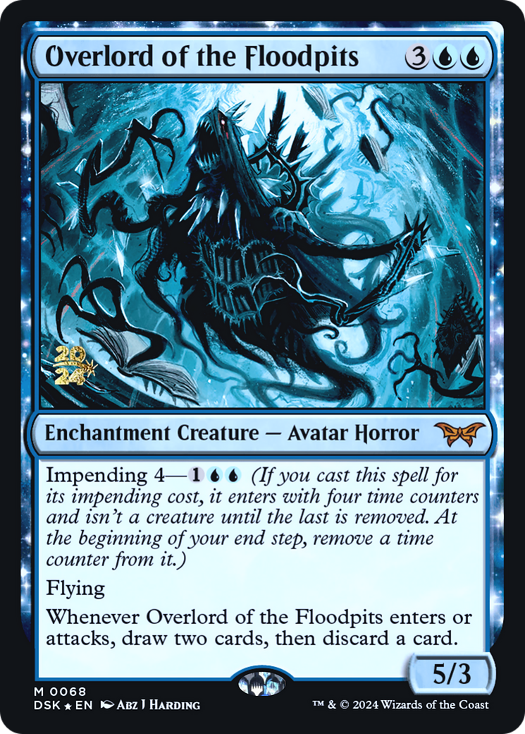 Image of Overlord of the Floodpits (PRE-068) - Duskmourn: House of Horror Promos: (enchantment) Foil