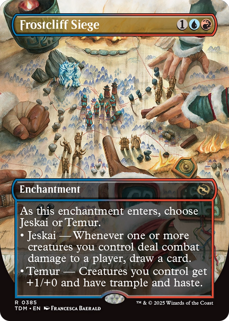 Image of Frostcliff Siege (Borderless) (TDM-385) - Tarkir: Dragonstorm: (enchantment) (Borderless)