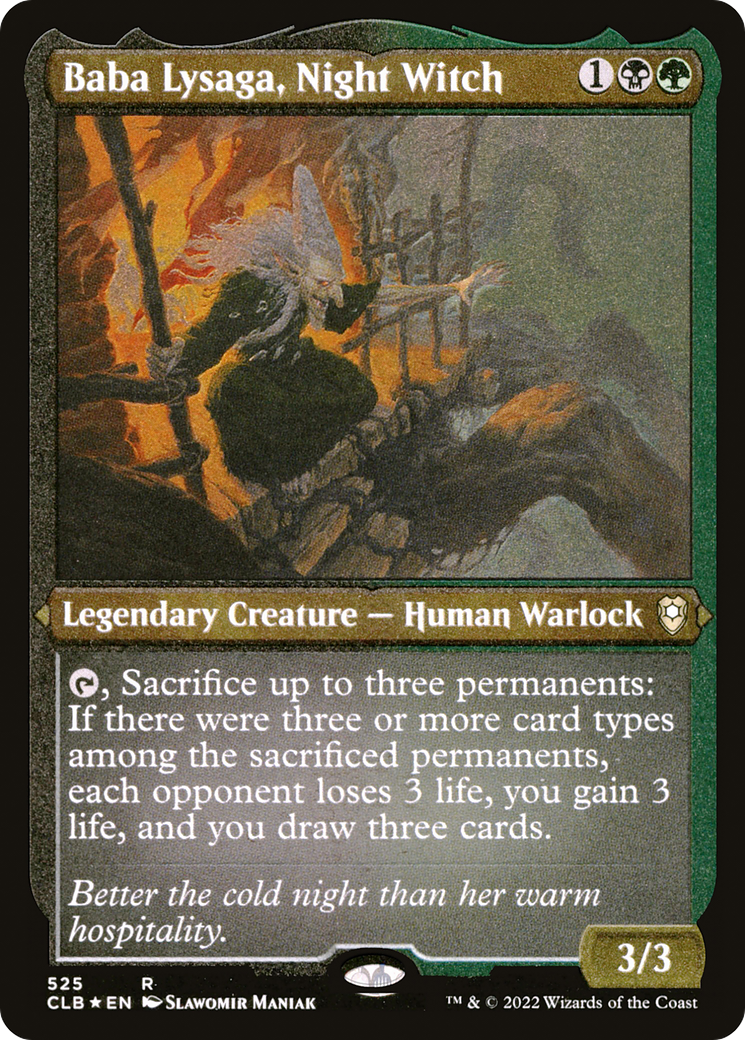 Image of Baba Lysaga, Night Witch (CLB-525) - Commander Legends: Battle for Baldur's Gate Etched Foil