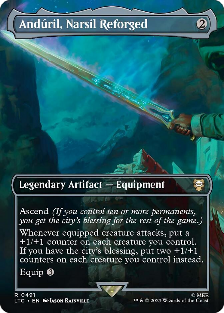 Image of Anduril, Narsil Reforged (Borderless) (LTC-491) - Tales of Middle-earth Commander (Borderless)