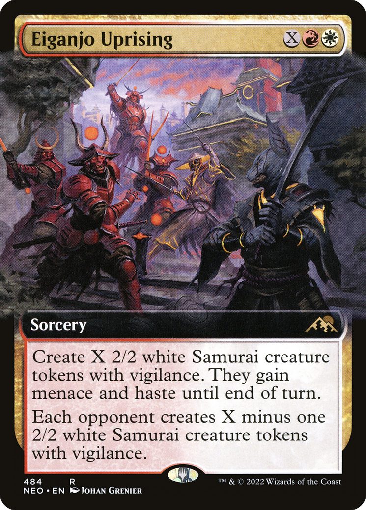 Image of Eiganjo Uprising (Extended Art) (NEO-484) - Kamigawa: Neon Dynasty: (Extended Art) Foil