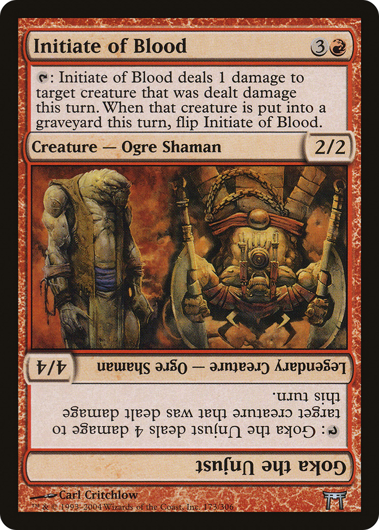 Image of Initiate of Blood // Goka the Unjust (CHK-173) - Champions of Kamigawa Foil