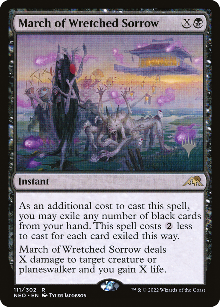 Image of March of Wretched Sorrow (PPNEO-111) - Kamigawa: Neon Dynasty Promos Foil
