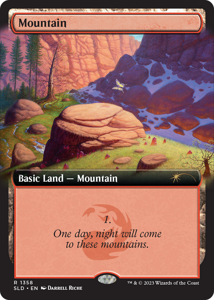 Image of Mountain (1358) (SLD-1358) - Secret Lair Drop: (Extended Art) Foil