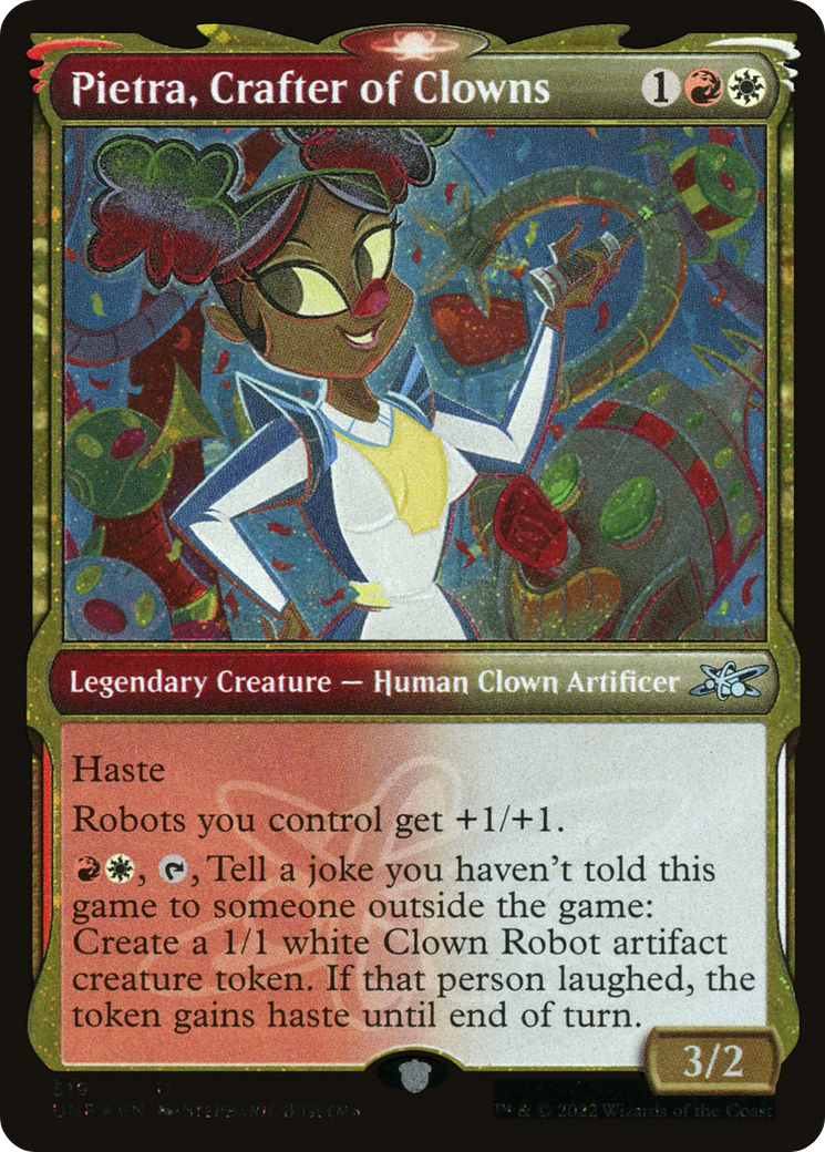 Image of Pietra, Crafter of Clowns (Showcase) (Galaxy Foil) (UNF-519) - Unfinity: (Showcase) Foil