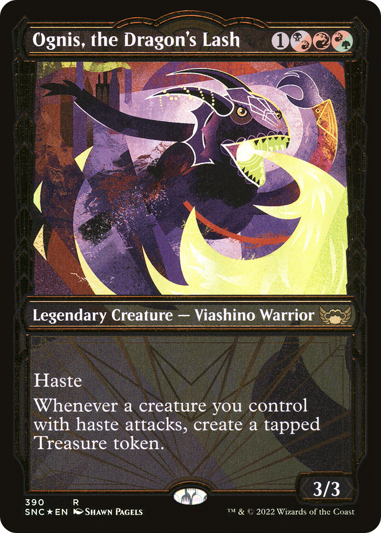 Image of Ognis, the Dragon's Lash (Gilded Foil) (SNC-390) - Streets of New Capenna: (Showcase) Foil