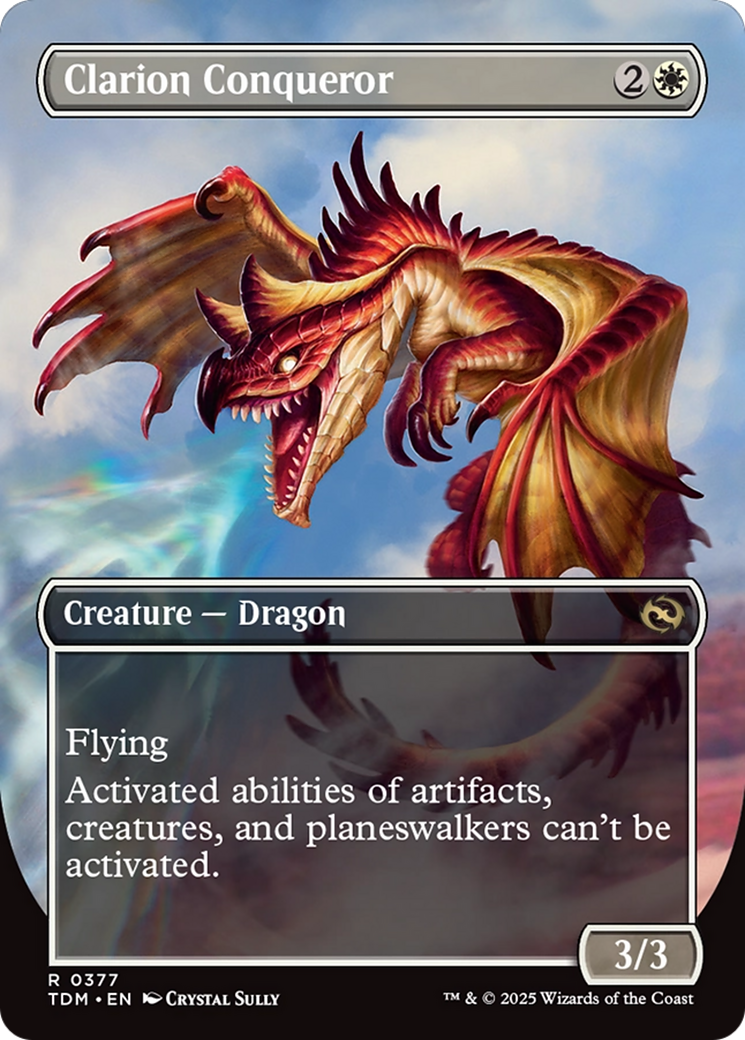 Image of Clarion Conqueror (Borderless) (TDM-377) - Tarkir: Dragonstorm (Borderless)