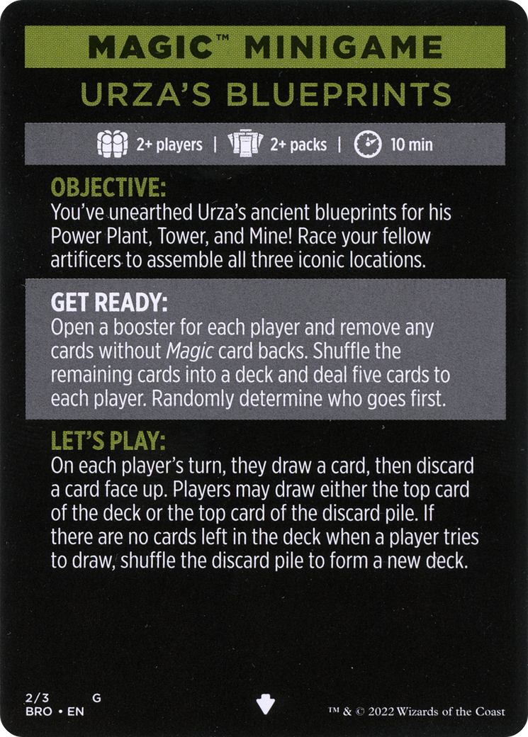 Image of Urza's Blueprints (minigame) // Urza's Blueprints (cont'd) (MBRO-002) - The Brothers' War Minigames Foil