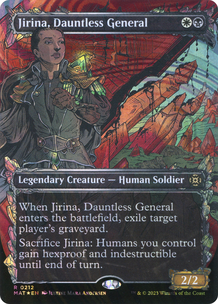 Image of Jirina, Dauntless General (Halo Foil) (MAT-212) - March of the Machine: The Aftermath: (Showcase) (Borderless) Foil