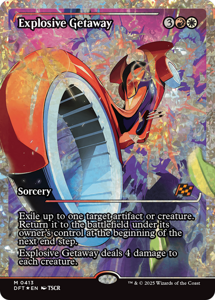 Image of Explosive Getaway (Showcase) (Fracture Foil) (DFT-413) - Aetherdrift: (Showcase) Foil