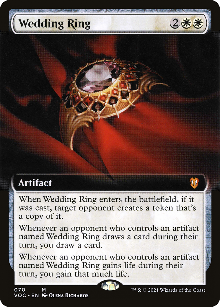 Image of Wedding Ring (Extended Art) (VOC-070) - Crimson Vow Commander: (Extended Art)