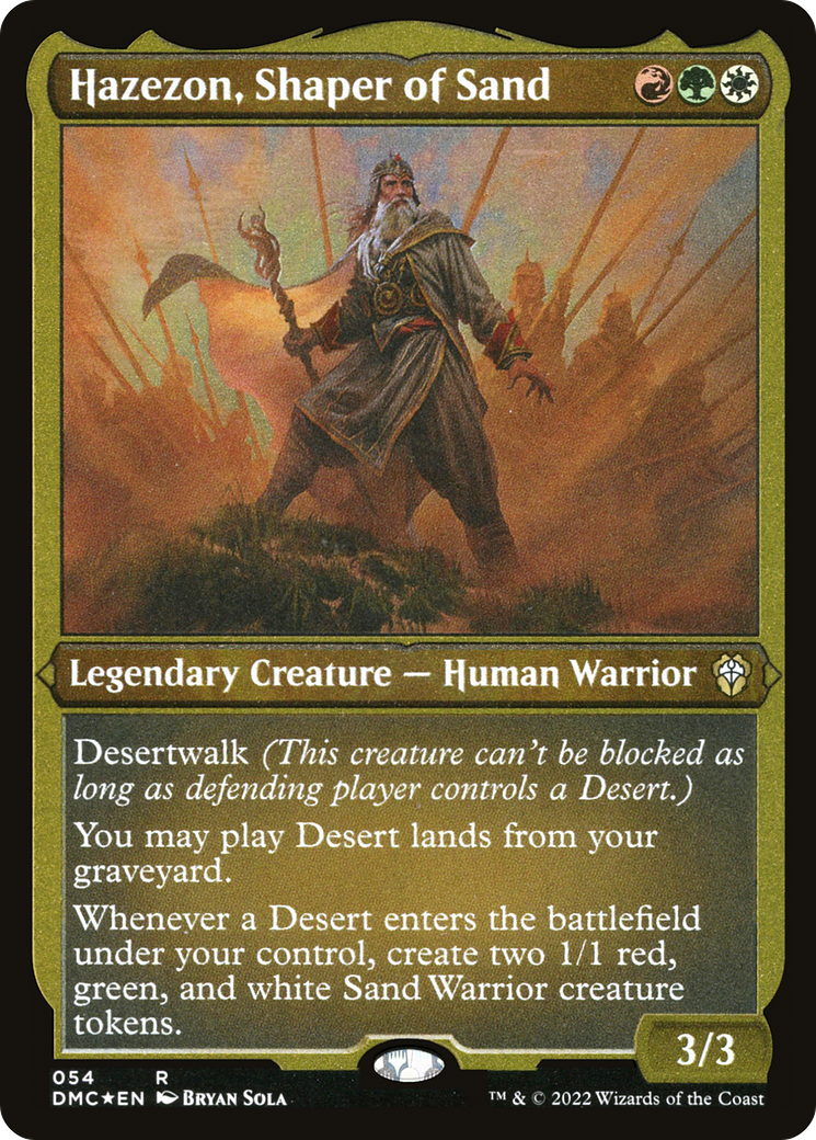 Image of Hazezon, Shaper of Sand (DMC-054) - Dominaria United Commander Etched Foil