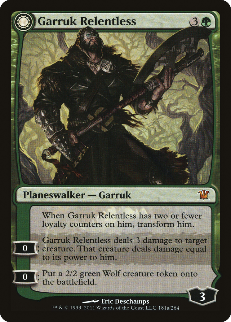 Image of Garruk Relentless (ISD-181) - Innistrad: (Double Faced Transform) Foil