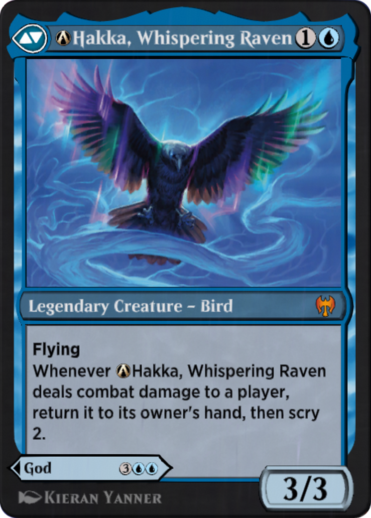 Image of A-Alrund, God of the Cosmos // A-Hakka, Whispering Raven (KHM-A-40) - Kaldheim