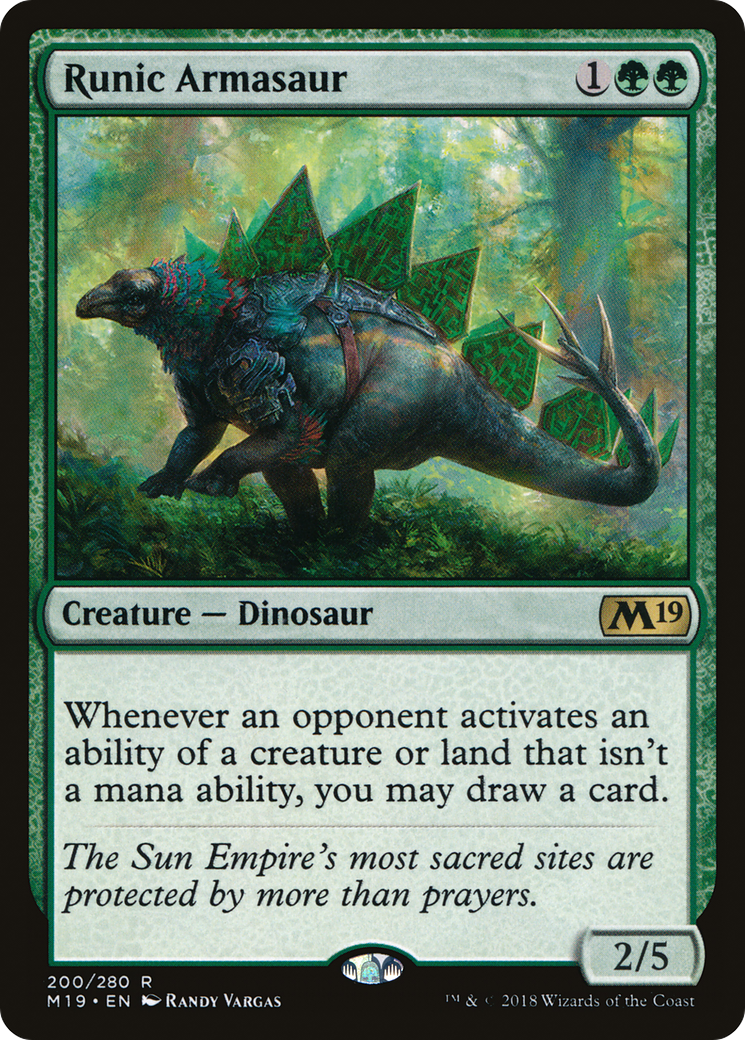 Image of Runic Armasaur (M19-200) - Core Set 2019 Foil