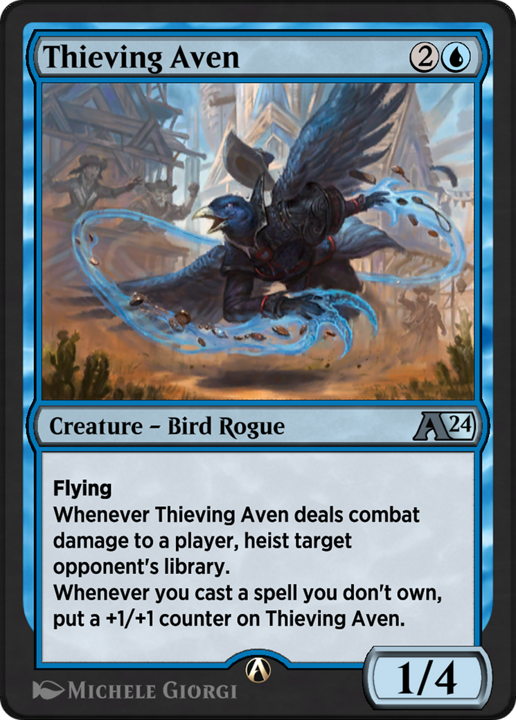 Image of Thieving Aven (YOTJ-008) - Alchemy: Outlaws of Thunder Junction