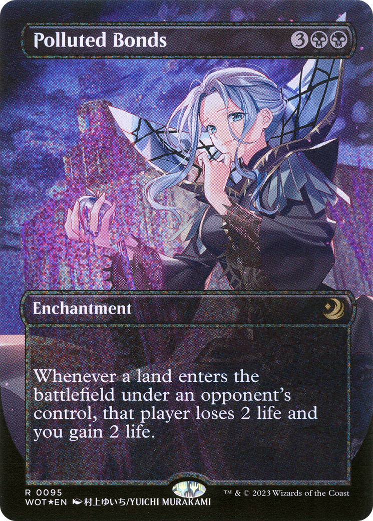 Image of Polluted Bonds (Anime Borderless) (Confetti Foil) (WOT-095) - Wilds of Eldraine: Enchanting Tales (Borderless) Foil