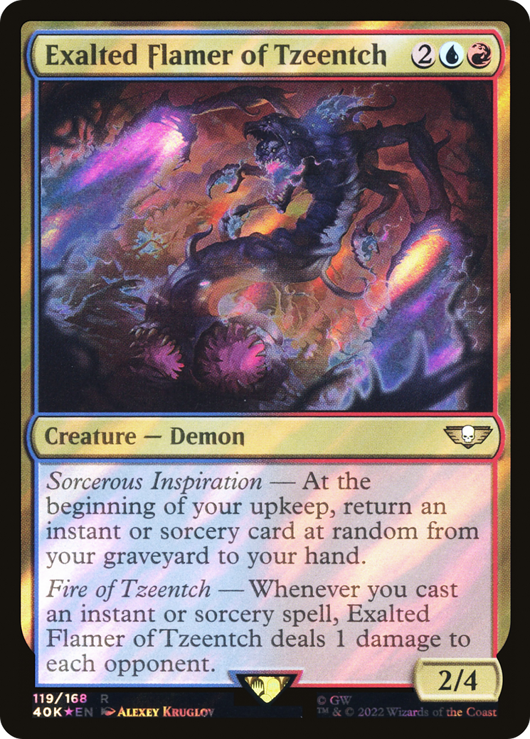 Image of Exalted Flamer of Tzeentch (Surge Foil) (40K-119) - Warhammer 40,000 Commander Foil
