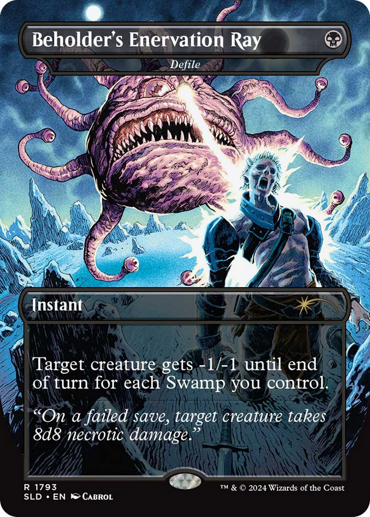 Image of Beholder's Enervation Ray - Defile (SLD-1793) - Secret Lair Drop / Beholder's Enervation Ray (Borderless)