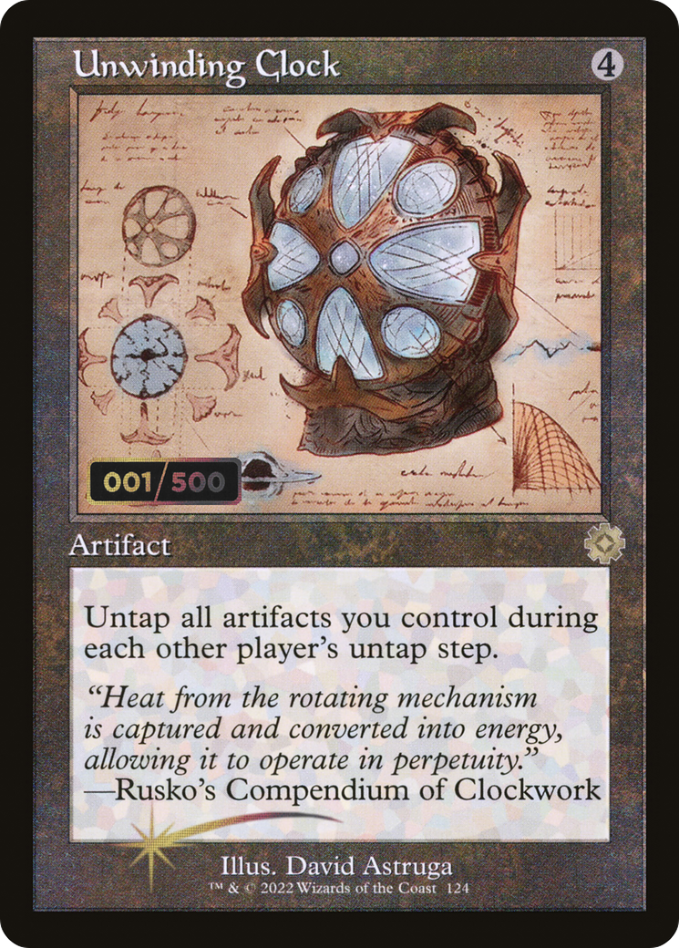 Image of Unwinding Clock (Schematic) (Serial Numbered) (BRR-124) - The Brothers' War Retro Artifacts Foil