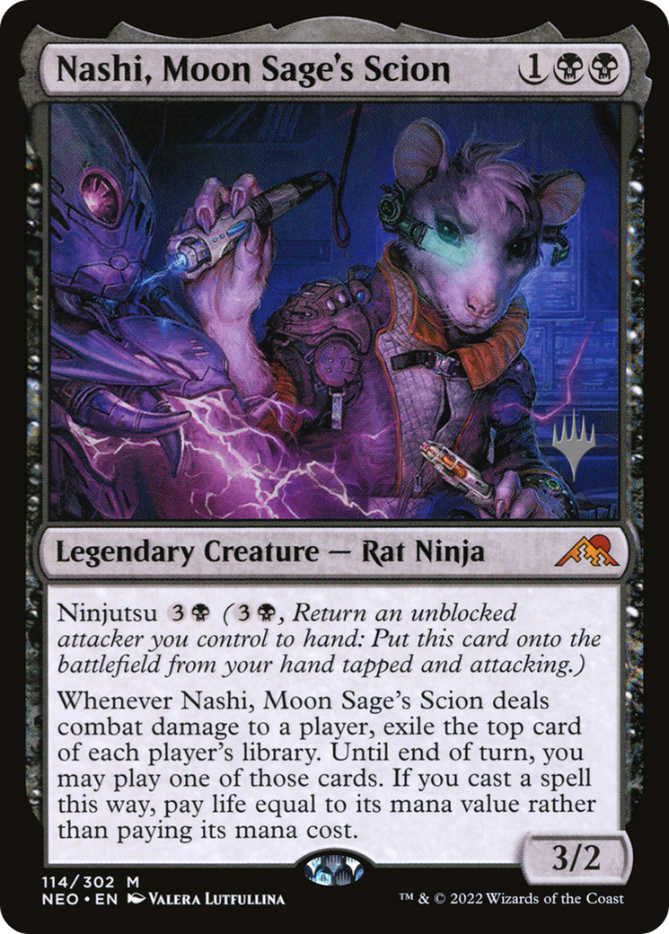 Image of Nashi, Moon Sage's Scion (PPNEO-114P) - Kamigawa: Neon Dynasty Promos