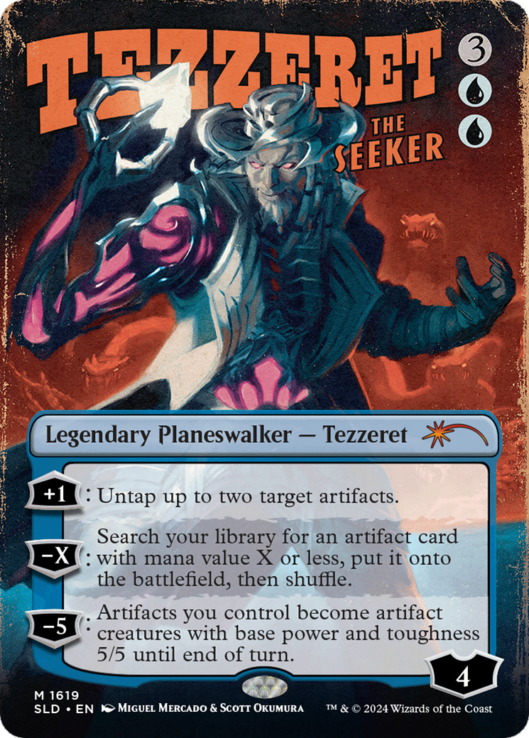 Image of Tezzeret the Seeker (1619) (SLD-1619) - Secret Lair Drop (Borderless) Foil