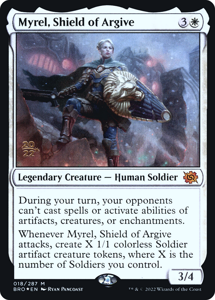 Image of Myrel, Shield of Argive (PRE-018) - The Brothers' War Promos Foil