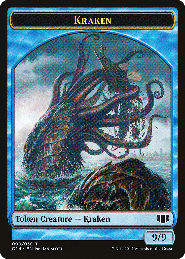 Image of Kraken // Zombie (Blue) Double-sided Token (C14-9 // 11) - Commander 2014 Tokens