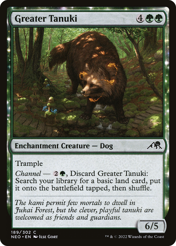 Image of Greater Tanuki (NEO-189) - Kamigawa: Neon Dynasty: (enchantment)