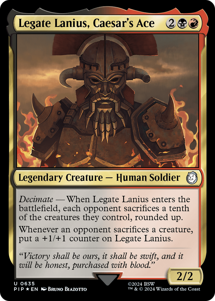 Image of Legate Lanius, Caesar's Ace (Surge Foil) (PIP-635) - Fallout Foil
