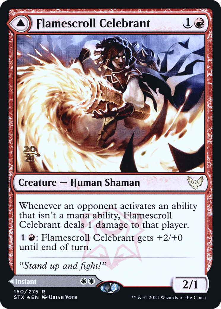 Image of Flamescroll Celebrant (PRE-150S) - Strixhaven: School of Mages Promos Foil