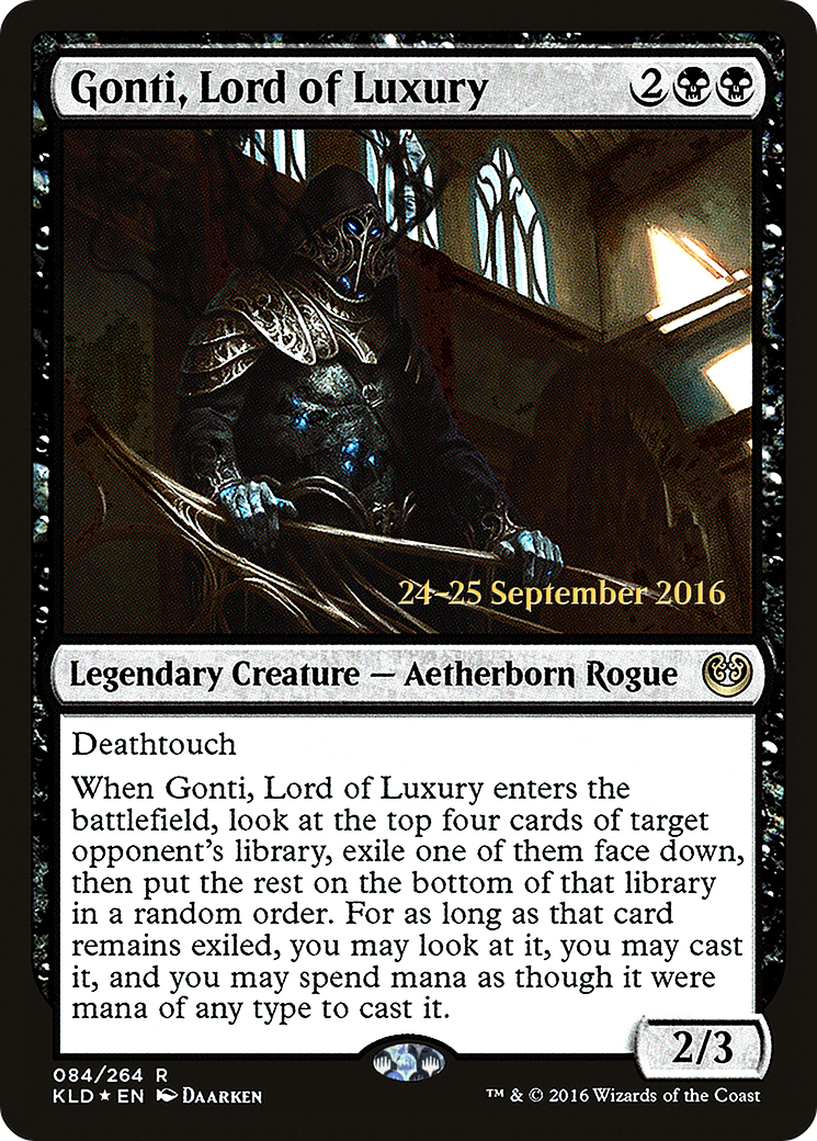 Image of Gonti, Lord of Luxury (PRE-84S) - Kaladesh Promos Foil