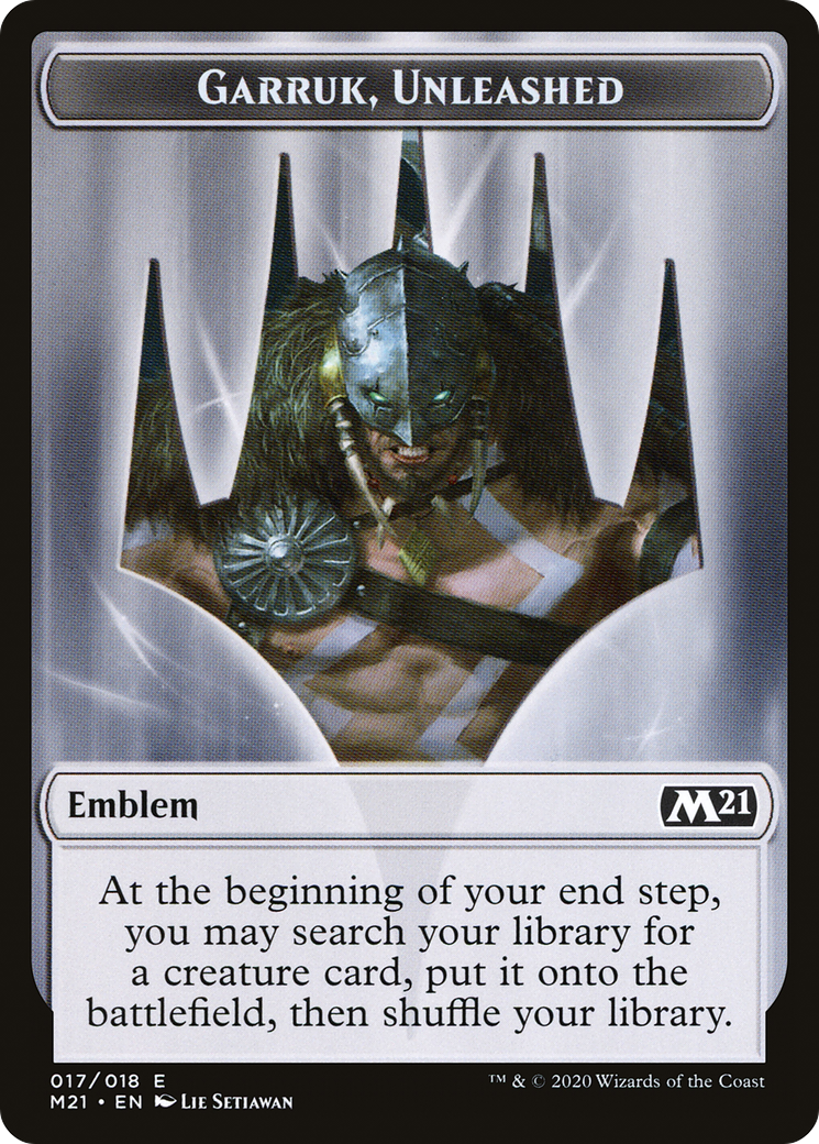 Image of Garruk, Unleashed Emblem (TM21-017) - Core Set 2021 Tokens Foil