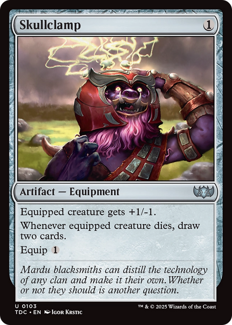 Image of Skullclamp (TDC-103) - Commander: Tarkir: Dragonstorm