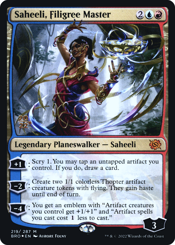 Image of Saheeli, Filigree Master (PRE-219) - The Brothers' War Promos Foil