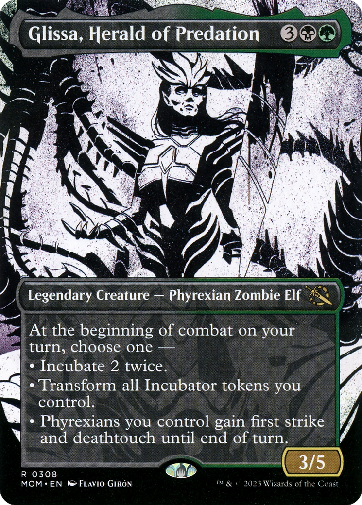 Image of Glissa, Herald of Predation (Showcase) (MOM-308) - March of the Machine: (Showcase) (Borderless)