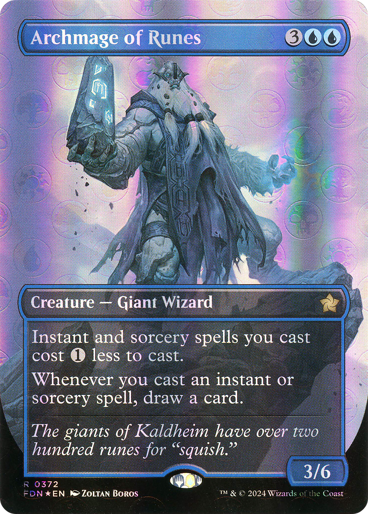 Image of Archmage of Runes (Borderless) (Mana Foil) (FDN-372) - Foundations (Borderless) Foil