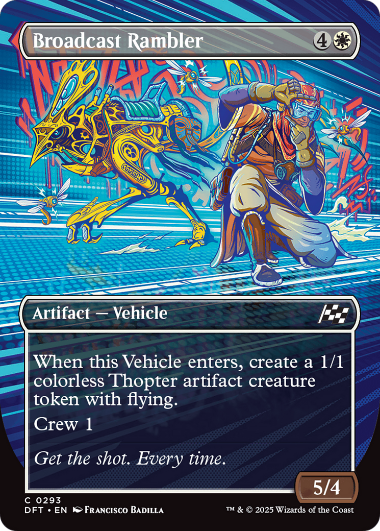 Image of Broadcast Rambler (Borderless) (DFT-293) - Aetherdrift (Borderless) Foil