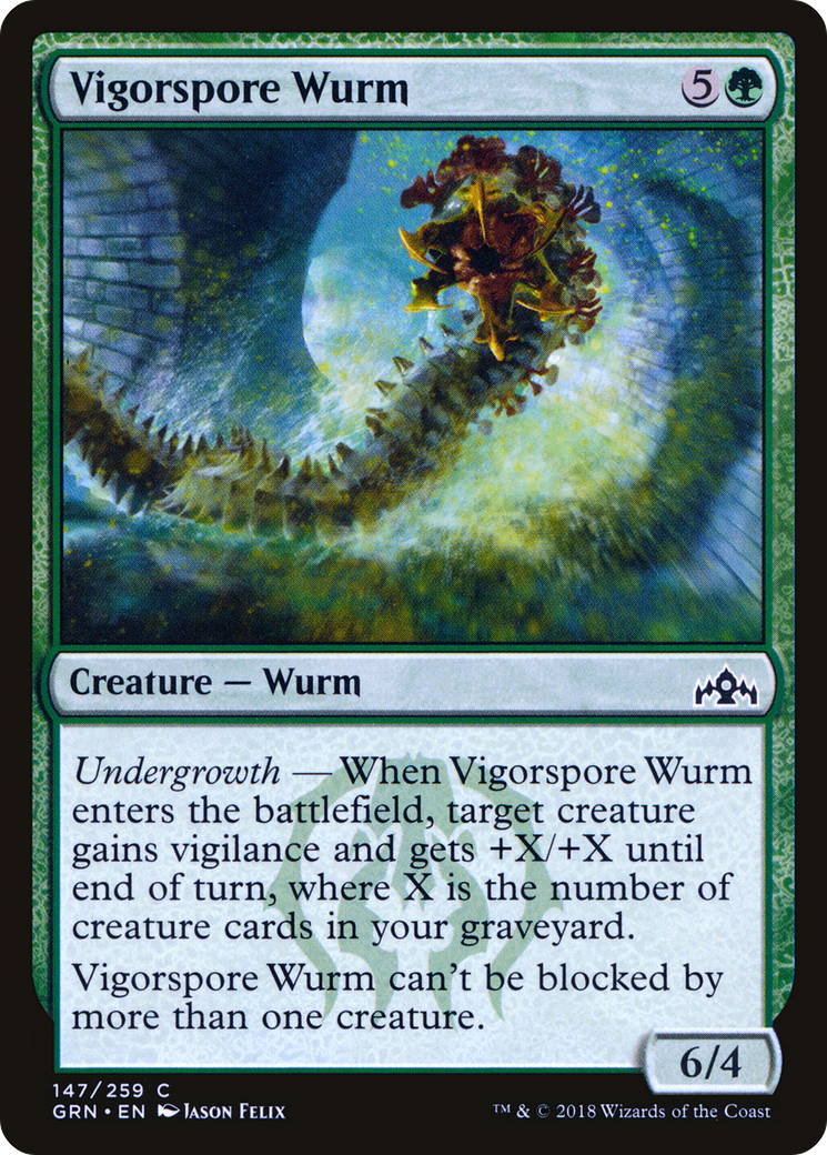 Image of Vigorspore Wurm (GRN-147) - Guilds of Ravnica