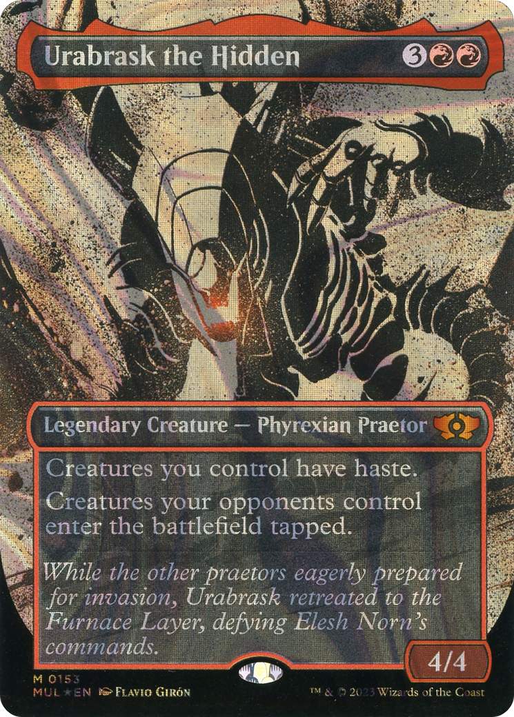 Image of Urabrask the Hidden (Halo Foil) (MUL-153) - Multiverse Legends: (Showcase) (Borderless) Foil