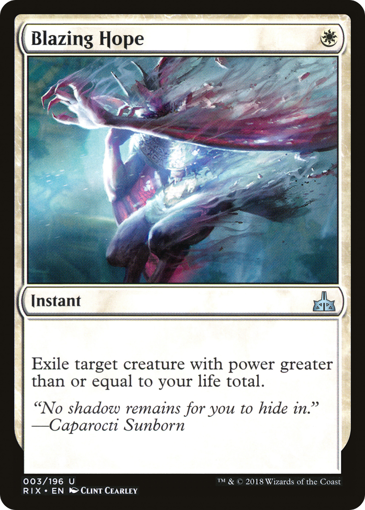 Image of Blazing Hope (RIX-003) - Rivals of Ixalan
