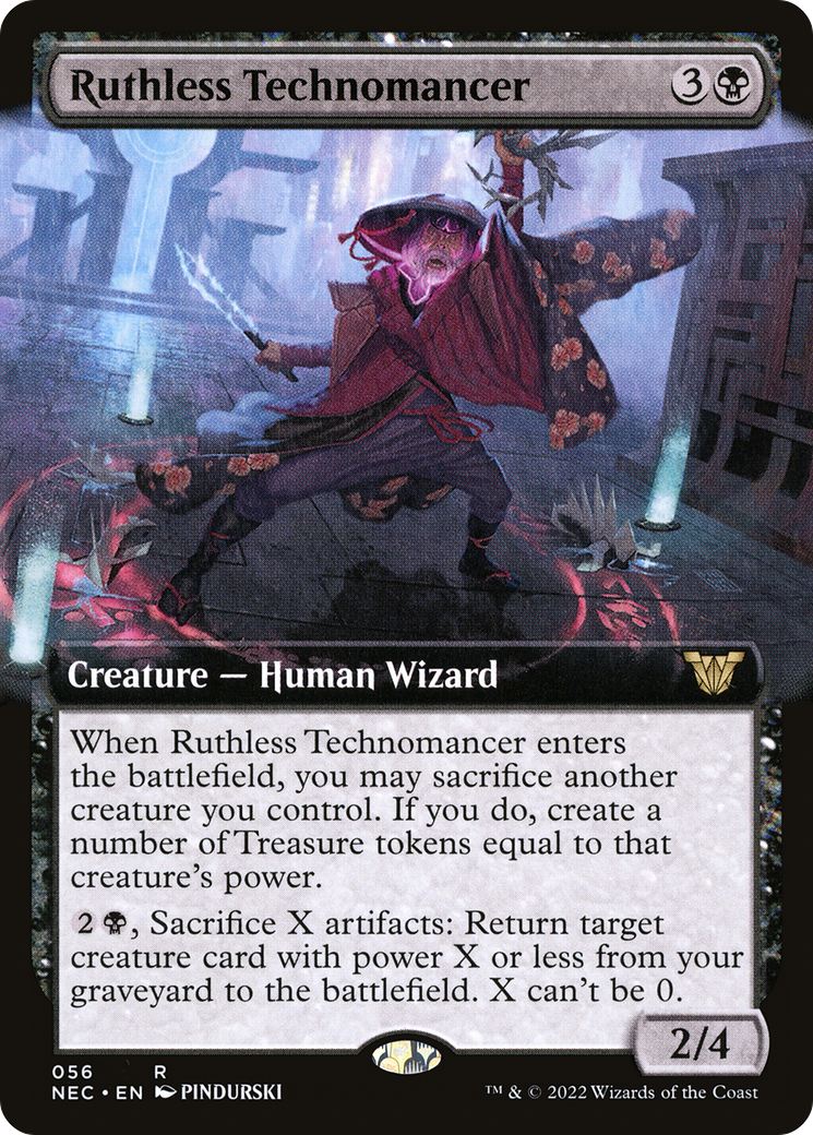 Image of Ruthless Technomancer (Extended Art) (NEC-056) - Neon Dynasty Commander: (Extended Art)