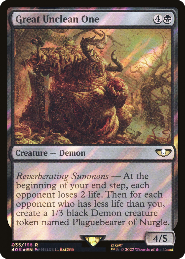 Image of Great Unclean One (Surge Foil) (40K-035) - Warhammer 40,000 Commander Foil